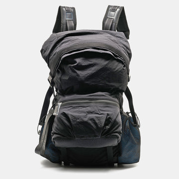 BOTTEGA VENETA Black/Blue Nylon Paper Touch Backpack