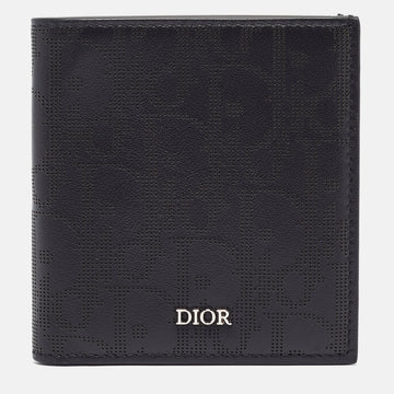 DIOR Black Oblique Galaxy Leather Bifold Wallet
