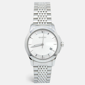 GUCCI Silver Stainless Steel G-Timeless YA126401 Men's Wristwatch 38 mm