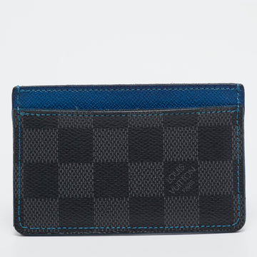 LOUIS VUITTON Blue Damier Graphite Canvas Card Holder