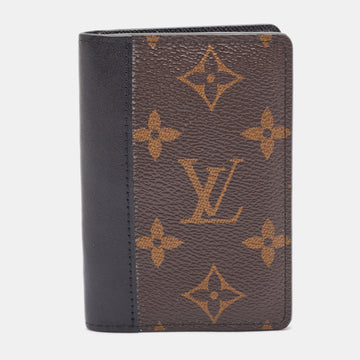 LOUIS VUITTON Black Monogram Canvas and Leather Pocket Organizer