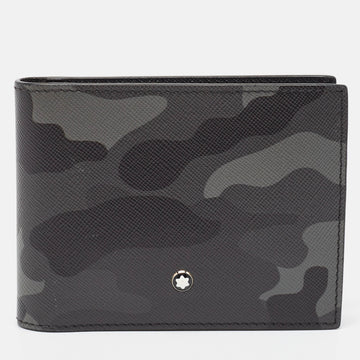 MONTBLANC Grey Camouflage Leather Sartorial 4CC Money Clip Wallet