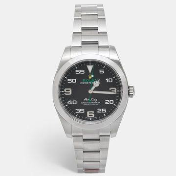 ROLEX Black Oystersteel Air-King 116900-0001 Men's Wristwatch 40 mm