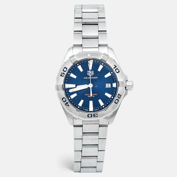TAG HEUER Blue Stainless Steel Aquaracer WBD1112.BA0928 Men's Wristwatch 41 mm