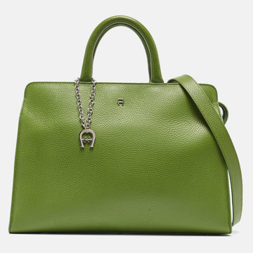 AIGNER Apple Green Leather Medium Cybill Tote