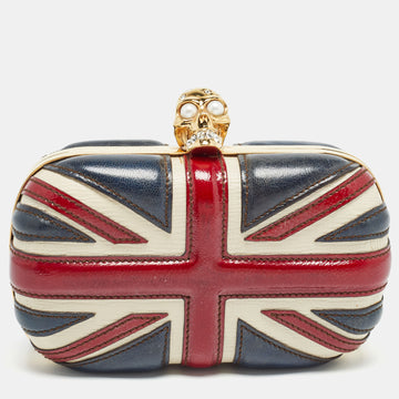 ALEXANDER MCQUEEN Multicolor Leather Britannia Skull Box Clutch