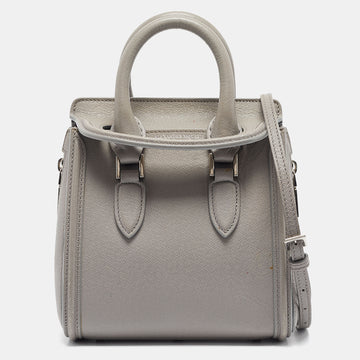 ALEXANDER MCQUEEN Grey Leather Mini Heroine Shoulder Bag