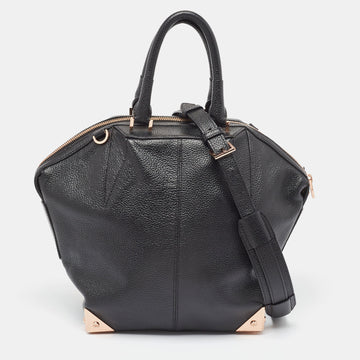 ALEXANDER WANG Black Grain Leather Emile Satchel