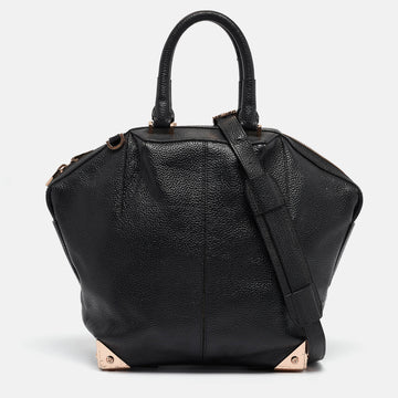 ALEXANDER WANG Black Grain Leather Emile Satchel