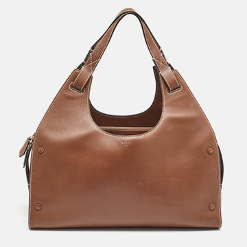 BALLY Brown Leather Ahres Shoulder Bag