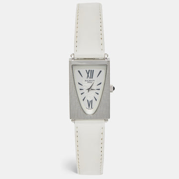 Balmain Silver Stainless Steel Leather Amphora 3401 Women's Wristwatch 25 mm