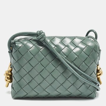 BOTTEGA VENETA Green Intrecciato Leather Mini Loop Crossbody Bag