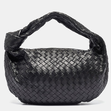 BOTTEGA VENETA Black Intrecciato Leather Small Jodie Hobo