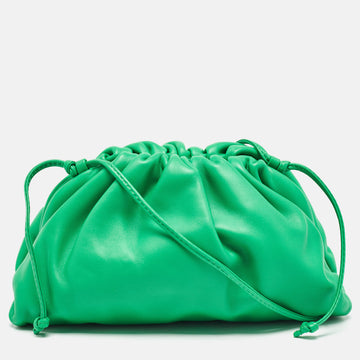 BOTTEGA VENETA Green Leather Mini The Pouch Bag