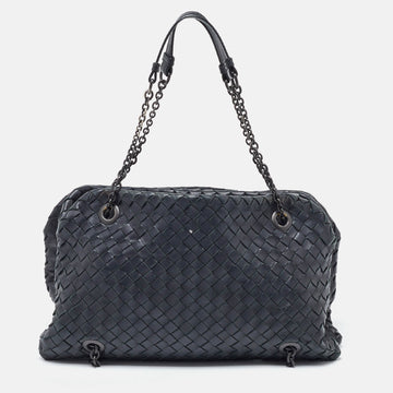 BOTTEGA VENETA Black Intrecciato Leather Shoulder Bag