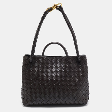 BOTTEGA VENETA Dark Intrecciato Leather Medium Andiamo Bag