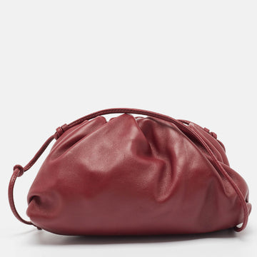 BOTTEGA VENETA Burgundy Leather Mini The Pouch Bag