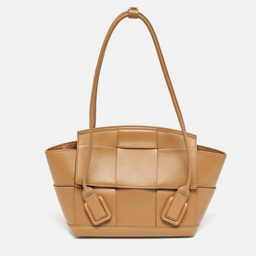 BOTTEGA VENETA Brown Intrecciato Leather Small Arco Tote