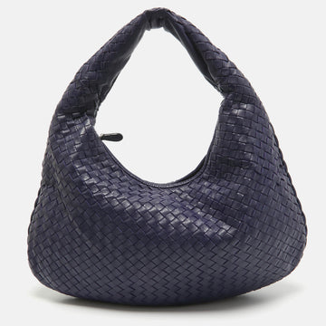 BOTTEGA VENETA Blue Intrecciato Leather Small Veneta Hobo