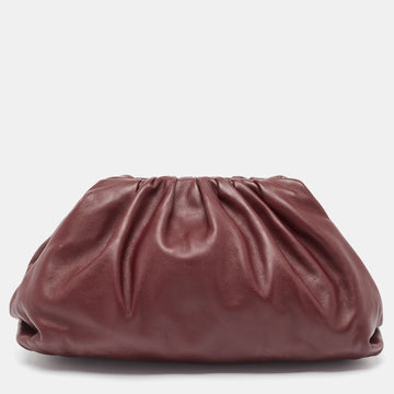 BOTTEGA VENETA Burgundy Leather The Pouch Clutch