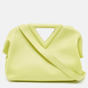 BOTTEGA VENETA Lime Leather Medium Point Shoulder Bag