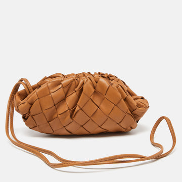 BOTTEGA VENETA Brown Leather The Pouch Coin Purse