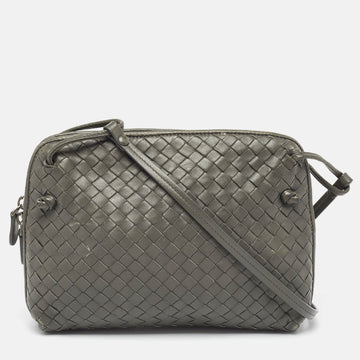 BOTTEGA VENETA Grey Intrecciato Leather Nodini Crossbody Bag