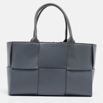 BOTTEGA VENETA Ash Blue Intrecciato Leather Medium Arco Tote