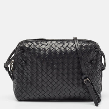 BOTTEGA VENETA Black Intrecciato Leather Nodini Crossbody Bag