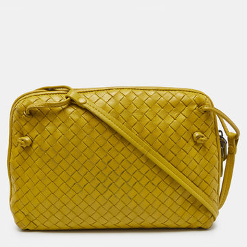 BOTTEGA VENETA Mustard Intrecciato Leather Nodini Crossbody Bag