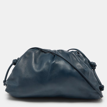 BOTTEGA VENETA Blue Leather Mini The Pouch Bag