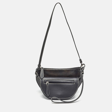 BURBERRY Black Leather Mini Double Olympia Bag