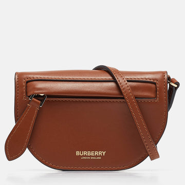 BURBERRY Brown Micro Olympia Crossbody Card Case