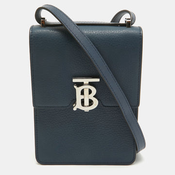 BURBERRY Blue Leather Robin Crossbody Bag