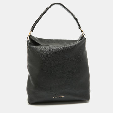 BURBERRY Black Leather Cale Hobo