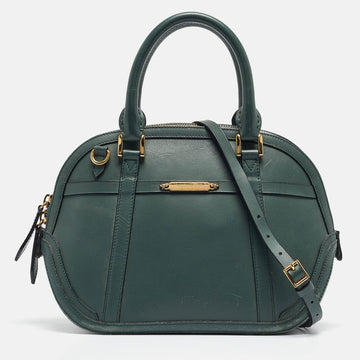 BURBERRY Green Leather Orchard Bowler Bag