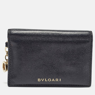 BVLGARI Black Leather B.Zero1 Card Holder