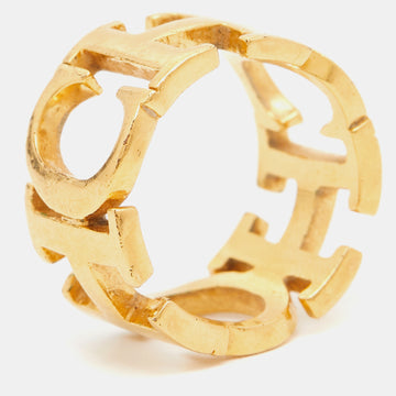 CAROLINA HERRERA CH Gold Tone Ring Size 51