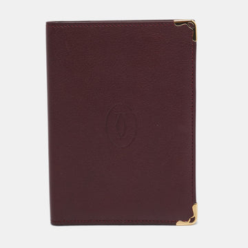 CARTIER Burgundy Leather Must de  Passport Holder