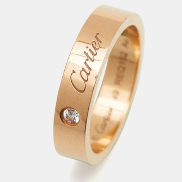 CARTIER C De  Diamond 18k Rose Gold Wedding Band Ring Size 49