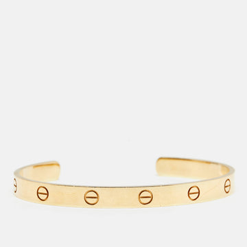 CARTIER Love 18k Yellow Gold Open Cuff Bracelet 19