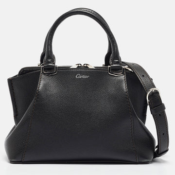 CARTIER Black Leather Mini C de  Satchel