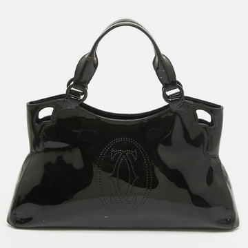 CARTIER Black Patent Leather Small Marcello De  Tote