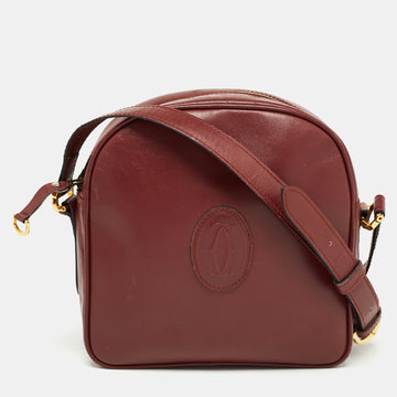 CARTIER Burgundy Leather Must de  Crossbody Bag