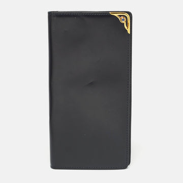 CARTIER Navy Blue Leather Must de  Bifold Long Wallet