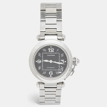 CARTIER Black Stainless Steel Pasha C de  W31043M7 Women's Wristwatch 35 mm