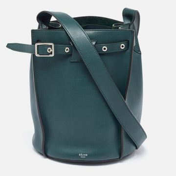 CELINE Green Leather Big Bag Bucket Bag