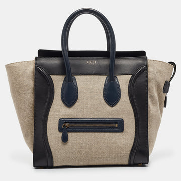 CELINE Tricolor Canvas and Leather Mini Luggage Tote