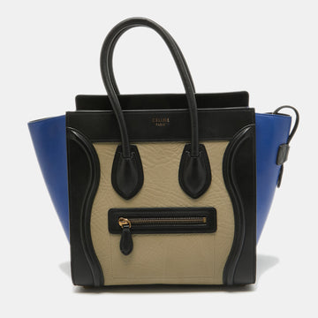 CELINE Tricolor Leather Micro Luggage Tote