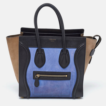 CELINE Tricolor Nubuck and Leather Mirco Luggage Tote